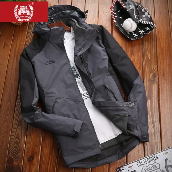 Outdoor men's autumn and winter plus velvet warm mountaineering clothes windproof waterproof quick-drying cold men