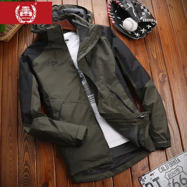 Outdoor men's autumn and winter plus velvet warm mountaineering clothes windproof waterproof quick-drying cold men