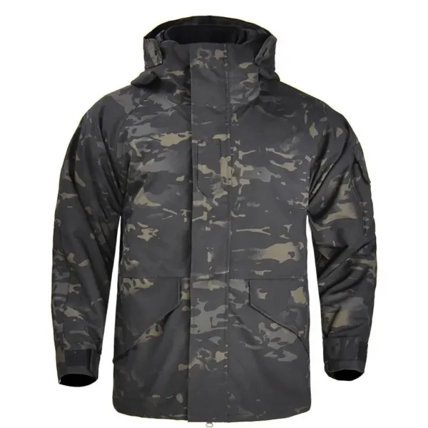 Outdoor Tactical Camo Plus Velvet Thick Three-in-one Jacket Camouflage Windproof Mountaineering Detachable Two-piece Suit