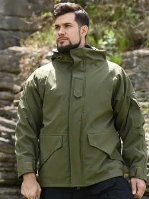 Outdoor Tactical Camo Plus Velvet Thick Three-in-one Jacket Camouflage Windproof Mountaineering Detachable Two-piece Suit